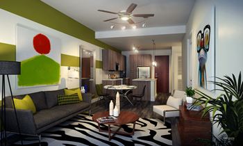 Living Room With Kitchen View at Berkshire Coral Gables, Miami